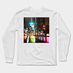 Tokyo Neon - Night Scenario - Realistic Long Sleeve T-Shirt